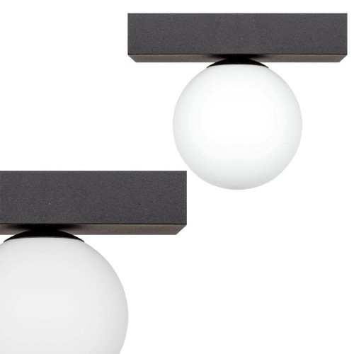 Lampa sufitowa szklany klosz na czarnej podsufitce SPHERE 1206 Zuma Line