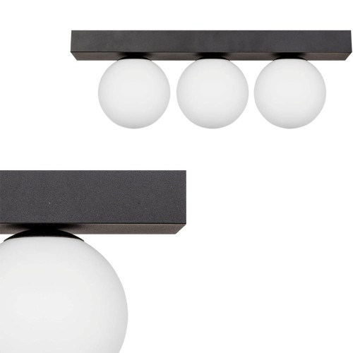Lampa sufitowa podłużna czarna listwa z kloszami SPHERE 1204  Zuma Line
