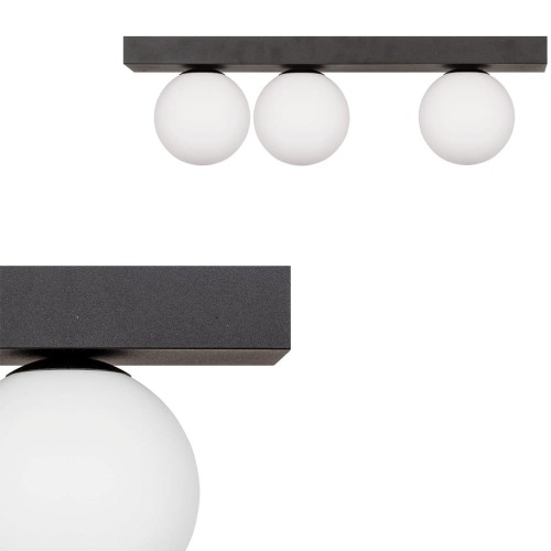Lampa sufitowa listwa z trzema szklanymi kloszami SPHERE 1203  Zuma Line
