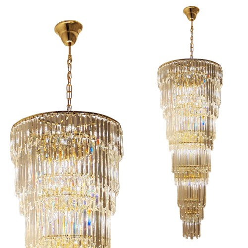 Żyrandol dekoracyjny wielopoziomowy LUXE Złoty do holu E14 19002/40-GLD Zuma Line