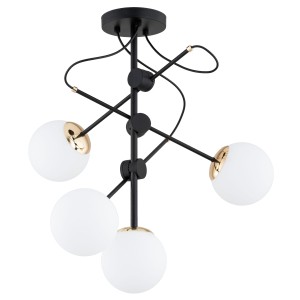 Lampa sufitowa OLIMP czarny/złoty 4 X E14 63357 Alfa