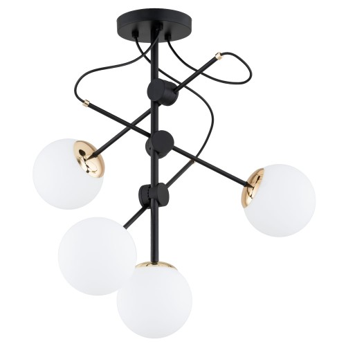 Lampa sufitowa OLIMP czarny/złoty 4 X E14 63357 Alfa
