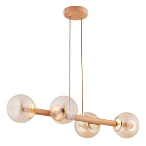 Lampa wisząca ROSARI drewniana 4xE14 63350 Alfa