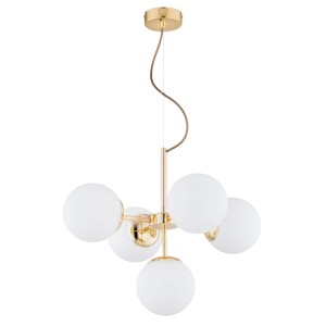 Lampa wisząca HIT złota/biała 5xE14 63347 Alfa
