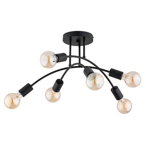 Lampa sufitowa LANTI czarna 6xE27 63339 Alfa