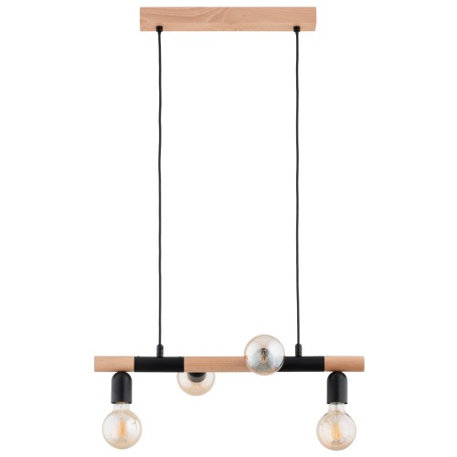 Lampa wisząca LIDO drewniana 4xE27 63327 Alfa