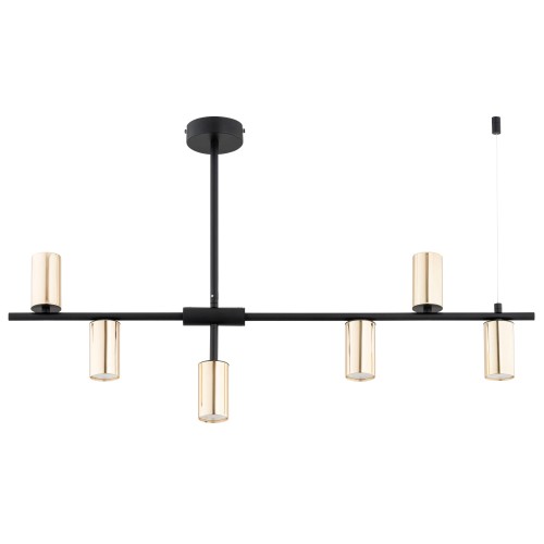 Lampa sufitowa SAUR czarny/złoty 6xGU10 63326 Alfa