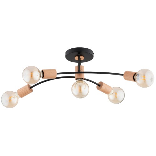 Lampa sufitowa LANTI drewniana 5xE27 63318 Alfa