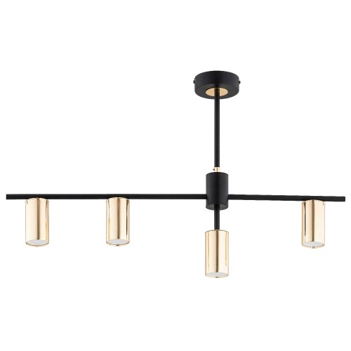 Lampa sufitowa URSA czarny/złoty 4xGU10 63317 Alfa