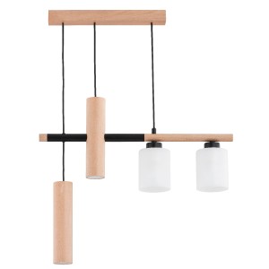 Lampa sufitowa NIMIR drewniana 2xE27 & 2xGU10 63316 Alfa