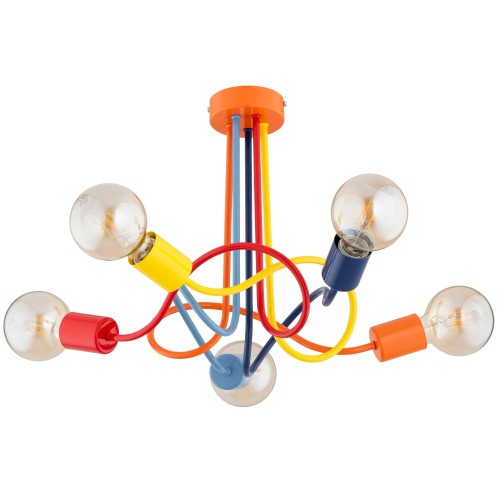 Lampa sufitowa WINGO wielokolorowa 5xE27 63307 Alfa