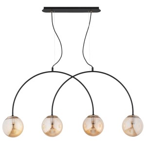 Lampa wisząca BENDO KORD czarny/złoty 4xE14 63302 Alfa