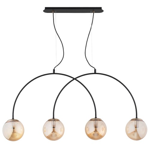 Lampa wisząca BENDO KORD czarny/złoty 4xE14 63302 Alfa