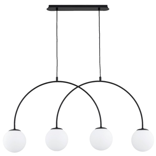 Lampa wisząca BENDO czarna/biała 4xE14 63301 Alfa
