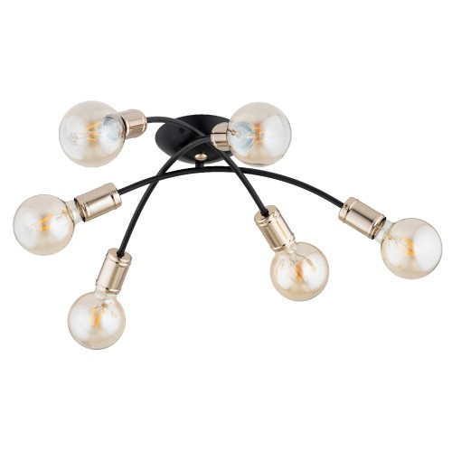 Lampa sufitowa SEDNA czarny/złoty 6xE27 63299 Alfa