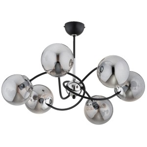 Lampa sufitowa AURORA czarna/chrom 6xE14 63297 Alfa