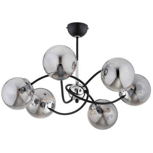 Lampa sufitowa AURORA czarna/chrom 6xE14 63297 Alfa