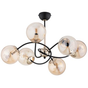 Lampa sufitowa AURORA złota & czarna 6xE14 63296 Alfa