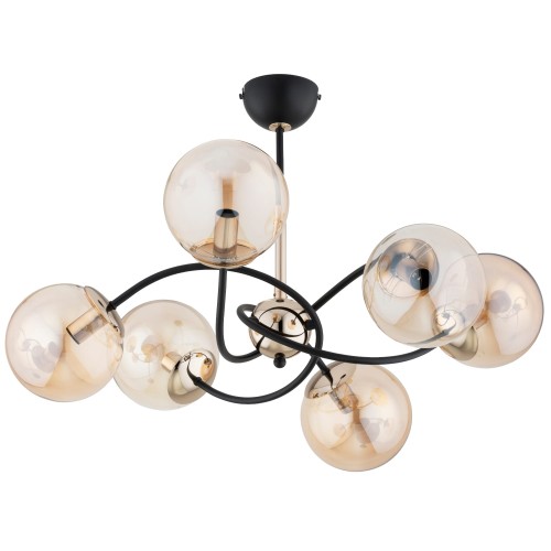 Lampa sufitowa AURORA złota & czarna 6xE14 63296 Alfa
