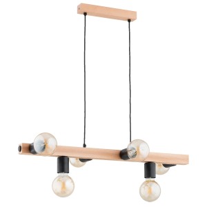 Lampa wisząca IMPULS drewniana 6xE27 63295 Alfa
