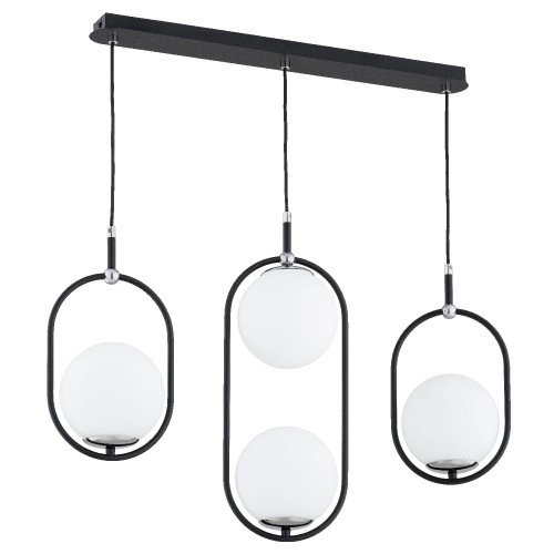 Lampa wisząca AMARO czarna/chrom 3xE14 63273 Alfa
