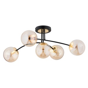 Lampa sufitowa LATINA czarny/złoty 5xE14 63272 Alfa
