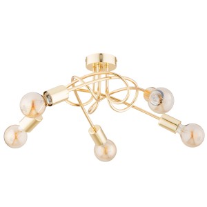Lampa sufitowa DRAGO złota 5xE27 63267 Alfa