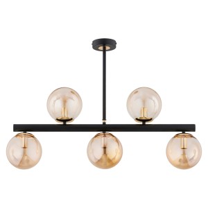 Lampa sufitowa TUKANE BIS czarny/złoty 5xE14 63261 Alfa