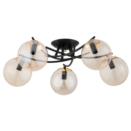 Lampa sufitowa SAVI czarny/złoty 5xE14 63259 Alfa