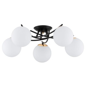 Lampa sufitowa SAVI czarny/złoty 5xE14 63258 Alfa