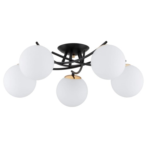 Lampa sufitowa SAVI czarny/złoty 5xE14 63258 Alfa