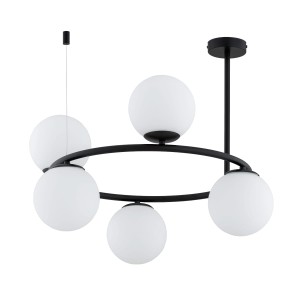 Lampa sufitowa RINGO A-5 czarna/biała 5xE14 63257 Alfa