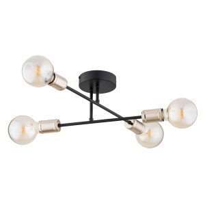 Lampa sufitowa ESTENA czarny/złoty 4xE27 63254 Alfa