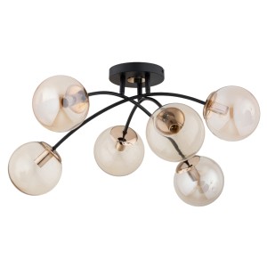 Lampa sufitowa BLASKO czarny/złoty 6xE14 63253 Alfa