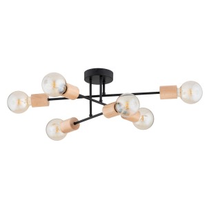 Lampa sufitowa LA-STENA czarna 6xE27 63250 Alfa