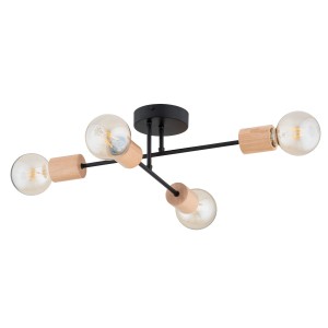 Lampa sufitowa LA-STENA czarna 4xE27 63249 Alfa