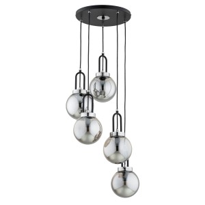 Lampa wisząca ATORI czarna/chrom 5xE14 63247 Alfa