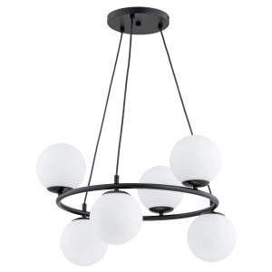 Lampa wisząca RINGO R6 czarna/biała 6xE14 63246 Alfa