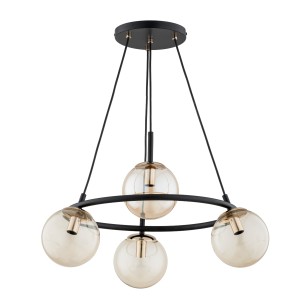 Lampa wisząca RINGO T4 czarny/złoty 4xE14 63245 Alfa