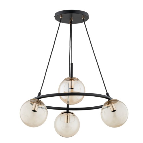 Lampa wisząca RINGO T4 czarny/złoty 4xE14 63245 Alfa
