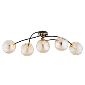 Lampa sufitowa GILIAN złota & czarna 5xE14 63243 Alfa