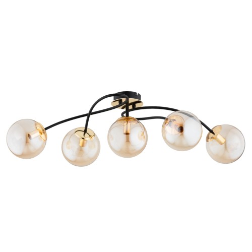 Lampa sufitowa GILIAN złota & czarna 5xE14 63243 Alfa
