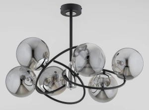Lampa sufitowa WIROMAT czarna/chrom 6xE14 63236 Alfa