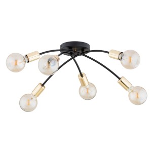 Lampa sufitowa LENSI MAX czarny/złoty 6xE27 63229 Alfa