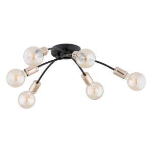 Lampa sufitowa LENSI czarny/złoty 6xE27 63228 Alfa
