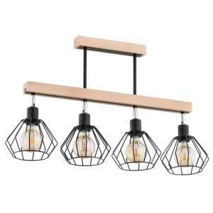 Lampa sufitowa PILAR drewniana 4xE27 63223 Alfa
