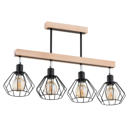 Lampa sufitowa PILAR drewniana 4xE27 63223 Alfa