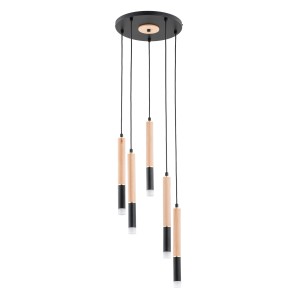 Lampa wisząca RODEO drewniana 5xG9 63222 Alfa