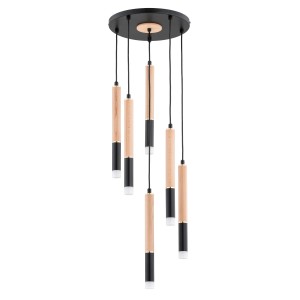 Lampa wisząca RODEO drewniana 6xG9 63218 Alfa
