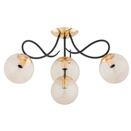 Lampa sufitowa OXA złota & czarna 4xE14 63214 Alfa